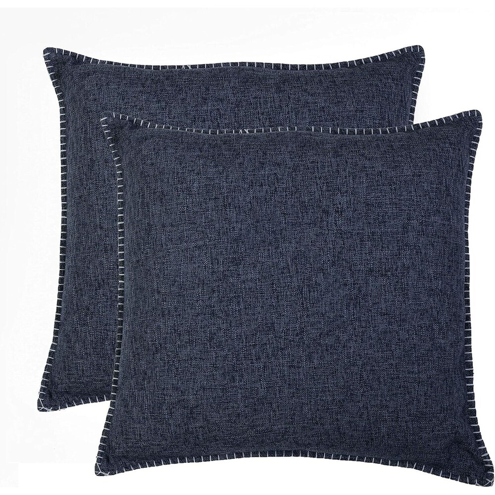 NEW Set of 2 Thro by Marlo Lorenz Georgetown Pillow Covers 20" x 20" Indigo Blue